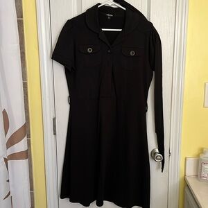 Black half button up dress size L